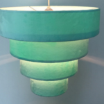 LARGE FABRIC LAMP SHADE 4 tiers lamp shade for pendant light in unique design blue colour