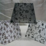 new Embroidered  flower fabric lamp shade in hard back trapezoidal shade