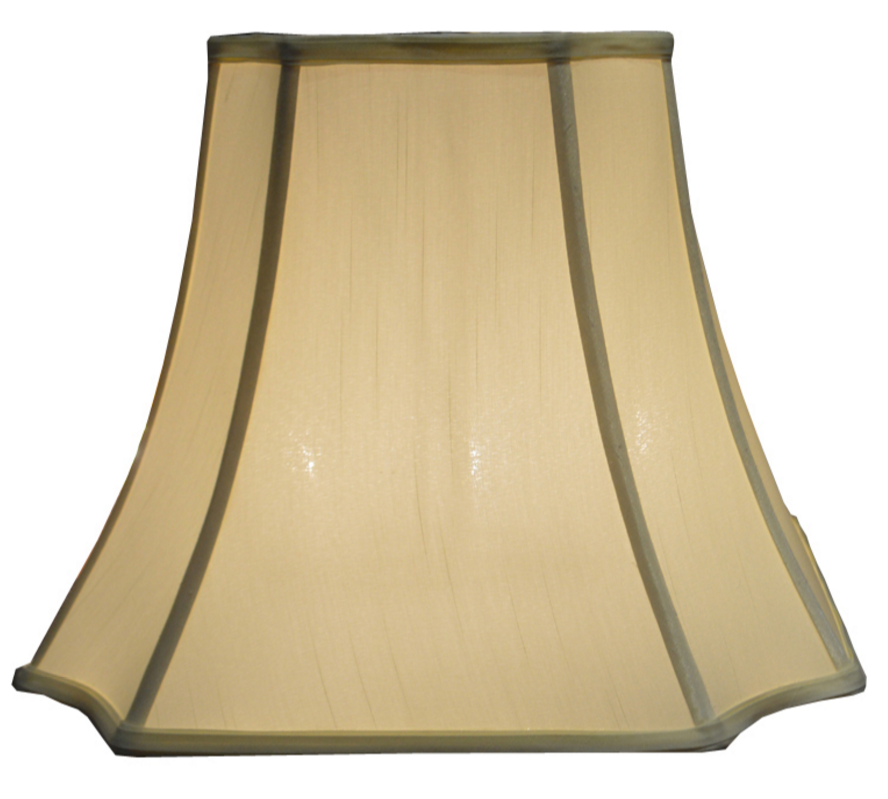 sagte rug stof lamp skaduwee nuwe ontwerp Cut Corner Scalloped Skirted Lamp Shade