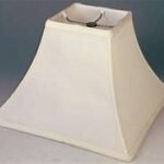 curved square fabric lamp shade with Harp and Finial