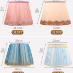 ក្រណាត់ pleated ម្លប់ចង្កៀងខាងក្រោយទន់ជាមួយ scalloped និង laces រចនារចនាប័ទ្មច្នៃប្រឌិត 2022 ពីរោងចក្រ MEGAFITTING