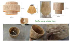 Raffia lamp shades from MEGAFITTING lamp shade company