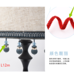 new trims for the fabric lamp shades from China lamp and shade maker MGF