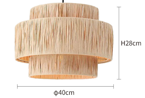 pleated raffia lamp shade for pendant light from MGF lampshde factory China