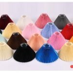 designer DIY pleated hard back fabric lamp shade family 20230603 Made in China sizes at 1600by200H