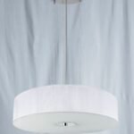 lamp shade kain string kanggo lampu gantung ing silve lan putih