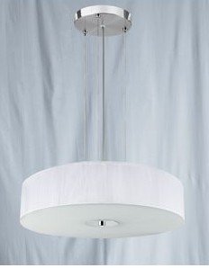 String Stoff Lampe Schiet fir Pendant Liicht a Silber a Wäiss